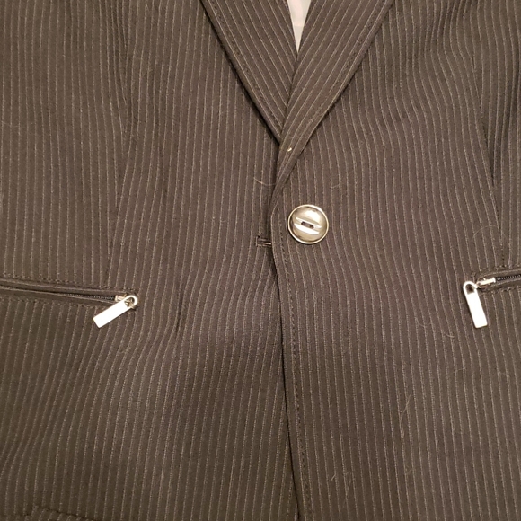 Tahari size 10 pinstripe black white pant suit - Picture 5 of 7